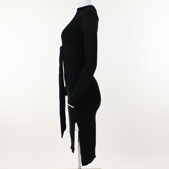 Allsaints Flora Side Slit Long Sleeve Merino Wool Sweater Dress - Picture 3 of 5